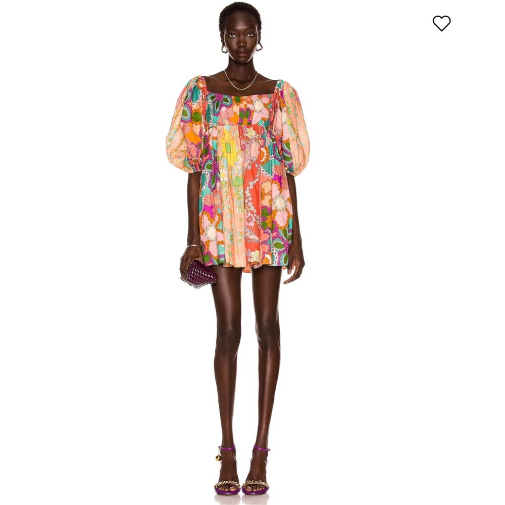 Floral Multicolor Puff Sleeve Dress